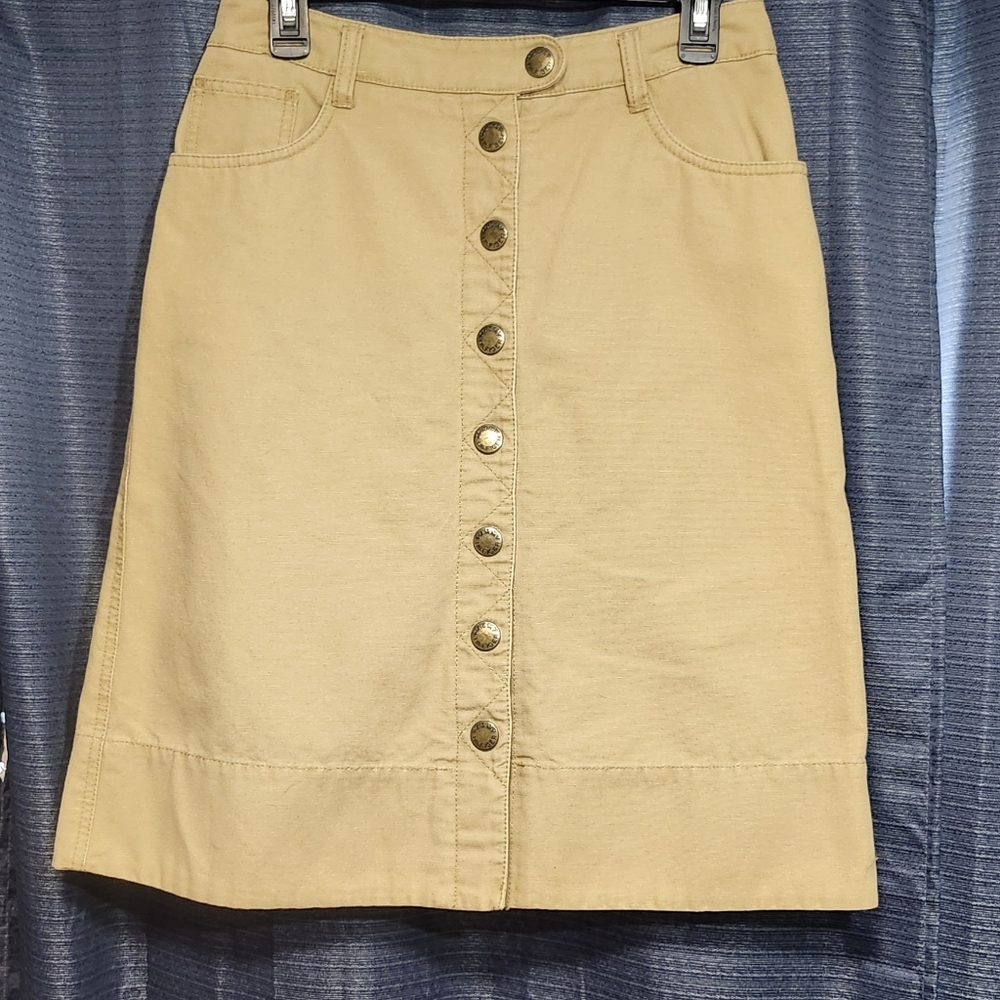 Tommy Hilfiger khaki denim button up skirt
